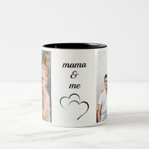 Tasse 2 Couleurs Mama & Me Style minimaliste chic photo personnalis
