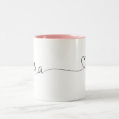 Tasse 2 Couleurs Mama Script Heart | Maman Cadeau simple personnali (Centre)