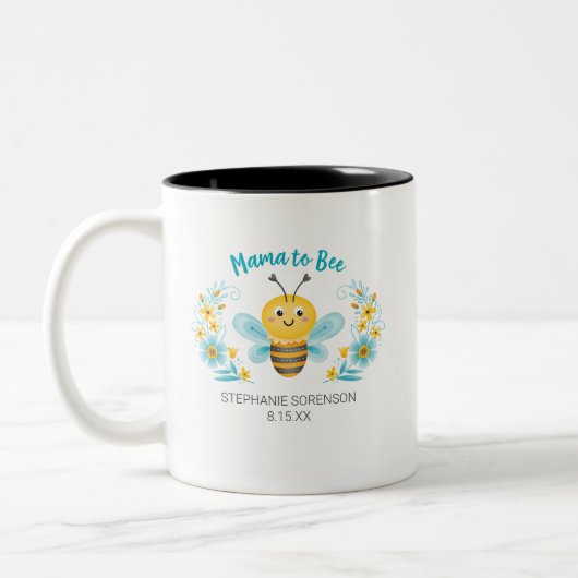 Tasse 2 Couleurs Mama to Bee Baby shower (Gauche)
