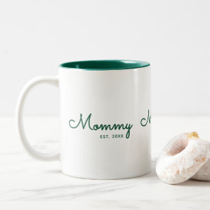 Tasse 2 Couleurs Maman a établi le script vert