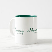 Tasse 2 Couleurs Maman a établi le script vert (Devant gauche)