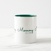 Tasse 2 Couleurs Maman a établi le script vert (Centre)