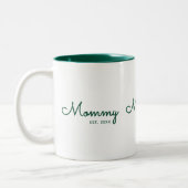 Tasse 2 Couleurs Maman a établi le script vert (Gauche)