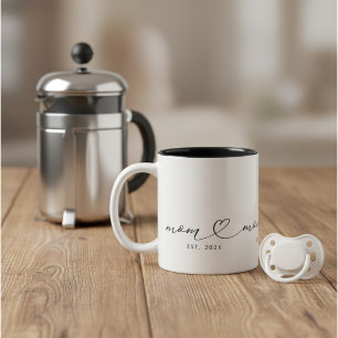 Tasse 2 Couleurs Maman a établi un script & cœur Nouveau cadeau pou