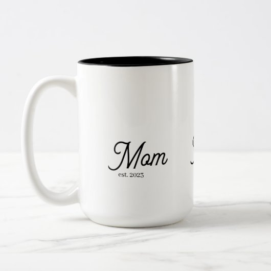 Tasse 2 Couleurs Maman a établi un script noir (Gauche)