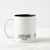 Tasse 2 Couleurs Maman a établi un script noir minimal moderne (Gauche)