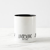 Tasse 2 Couleurs Maman a établi un script noir minimal moderne (Centre)