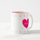 Tasse 2 Couleurs Maman amour Coeur sur blanc (Devant droit)