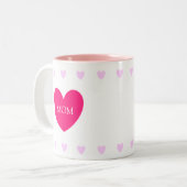 Tasse 2 Couleurs Maman amour Coeur sur blanc (Devant gauche)