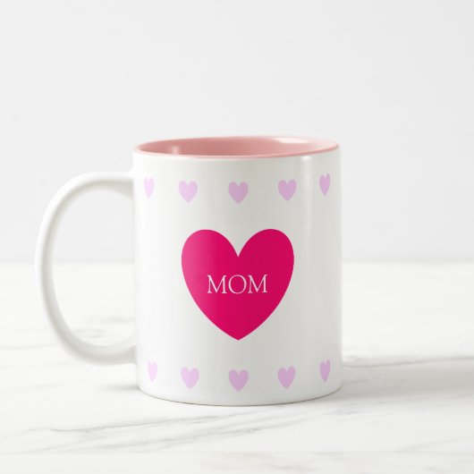 Tasse 2 Couleurs Maman amour Coeur sur blanc (Gauche)