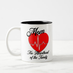 Tasse 2 Couleurs Maman battement de coeur de la famille Fête des mè
