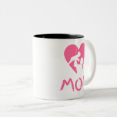 Tasse 2 Couleurs Maman & Bébé Silhouette : Coeur d'amour (Devant droit)