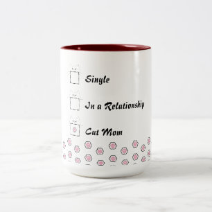 Tasse 2 Couleurs Maman Chat Chaton Mignon Patte Blanche & Rose