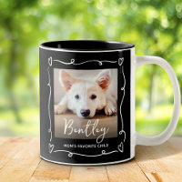 Maman Chien Enfant Préféré Photo Cœurs Doodles Noi