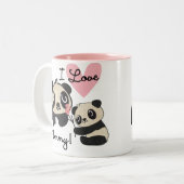 Tasse 2 Couleurs Maman d'amour des pandas I (Devant gauche)