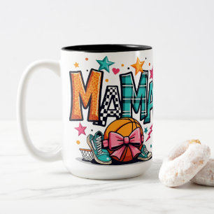 Tasse 2 Couleurs Maman de basket imprimé léopard Sporty Fête des mè