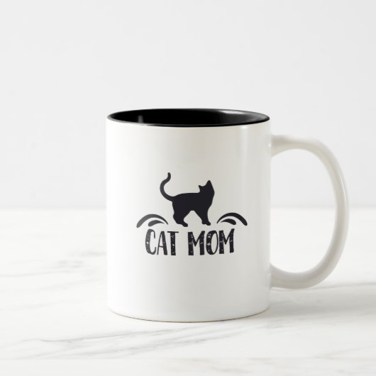 Tasse 2 Couleurs Maman de chat (Droit)