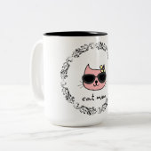 Tasse 2 Couleurs Maman de chat (Devant gauche)