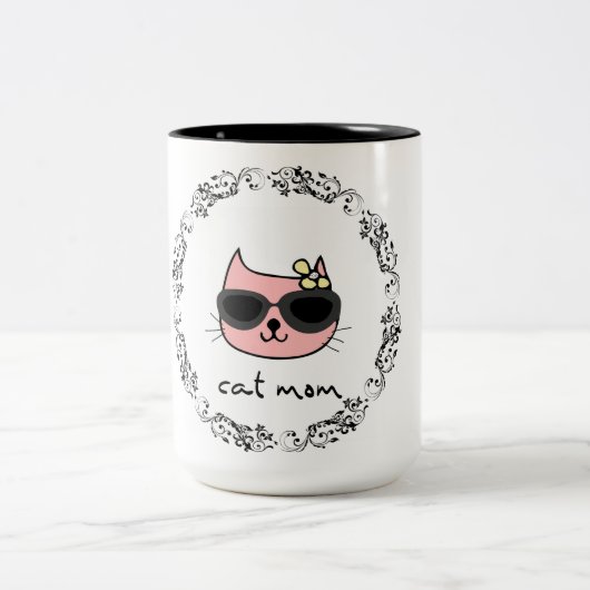 Tasse 2 Couleurs Maman de chat (Centre)