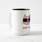 Tasse 2 Couleurs Maman de chat (Devant gauche)