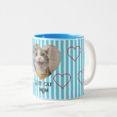 Tasse 2 Couleurs Maman de chat pastel rayé (Devant droit)