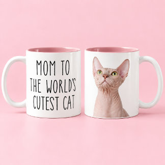 Tasse 2 Couleurs Maman de chat Photo du chat le plus mignon du mond