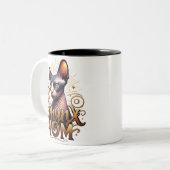 Tasse 2 Couleurs Maman de chat Sphynx (Devant gauche)