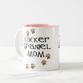 Tasse 2 Couleurs Maman de cocker pour des mamans de chien (Devant gauche)