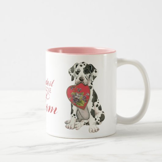 Tasse 2 Couleurs Maman de coeur de great dane (Droit)