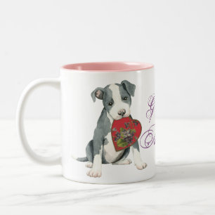 Tasse 2 Couleurs Maman de coeur de pitbull