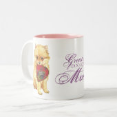 Tasse 2 Couleurs Maman de coeur de Pomeranian (Devant gauche)