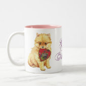 Tasse 2 Couleurs Maman de coeur de Pomeranian (Gauche)