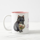 Tasse 2 Couleurs Maman de coeur de Schipperke (Gauche)