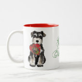 Tasse 2 Couleurs Maman de coeur de Schnauzer miniature (Gauche)