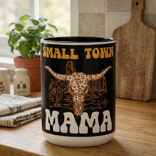Tasse 2 Couleurs Maman de petite ville Fête des mères western uni