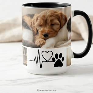 Tasse 2 Couleurs Maman de sauvetage de chien à empreinte de patte d