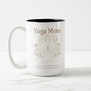 Tasse 2 Couleurs Maman de yoga qui respire à travers la maternité
