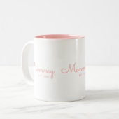 Tasse 2 Couleurs Maman Établie Rose Pâle Script (Devant gauche)