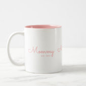 Tasse 2 Couleurs Maman Établie Rose Pâle Script (Gauche)