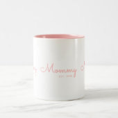 Tasse 2 Couleurs Maman Établie Rose Pâle Script (Centre)