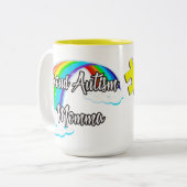 Tasse 2 Couleurs Maman fière d'un enfant autiste (Devant gauche)