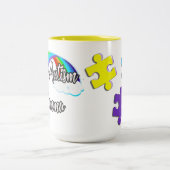 Tasse 2 Couleurs Maman fière d'un enfant autiste (Centre)
