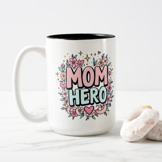 Tasse 2 Couleurs Maman Héros (Avec donut)