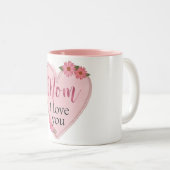 Tasse 2 Couleurs Maman Je t'aime / Coeur (Devant droit)