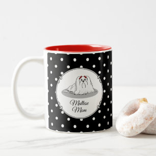 Tasse 2 Couleurs Maman maltaise - Mignonne Chien race Maman Cartogr