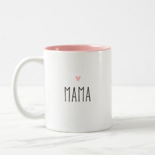 Tasse 2 Couleurs Maman Maman moderne Couleur de coeur personnalis