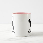 Tasse 2 Couleurs Maman moderne de chat de silhouette de chat (Centre)