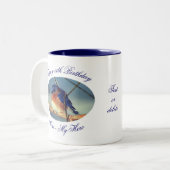 Tasse 2 Couleurs Maman Mon Héros Joyeux Anniversaire Bluebird Perso (Devant gauche)