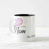 Tasse 2 Couleurs Maman | Mothers Day Pink Black Tennis Rackball (Devant gauche)