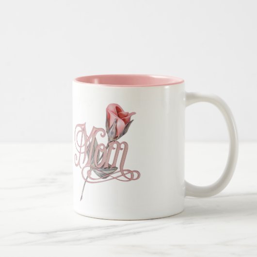 Tasse 2 Couleurs Maman Script et Rose (Droit)